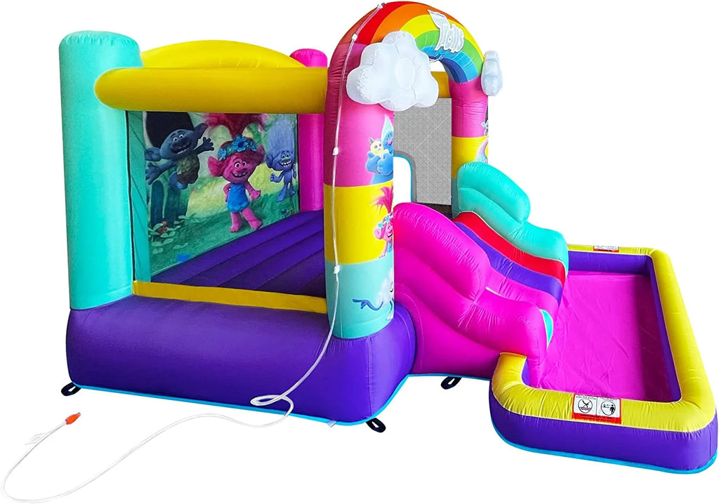 Inflatable Bounce House with Slide, Outdoor Waterslide with Pool, Heavy Duty Air Blower F91464