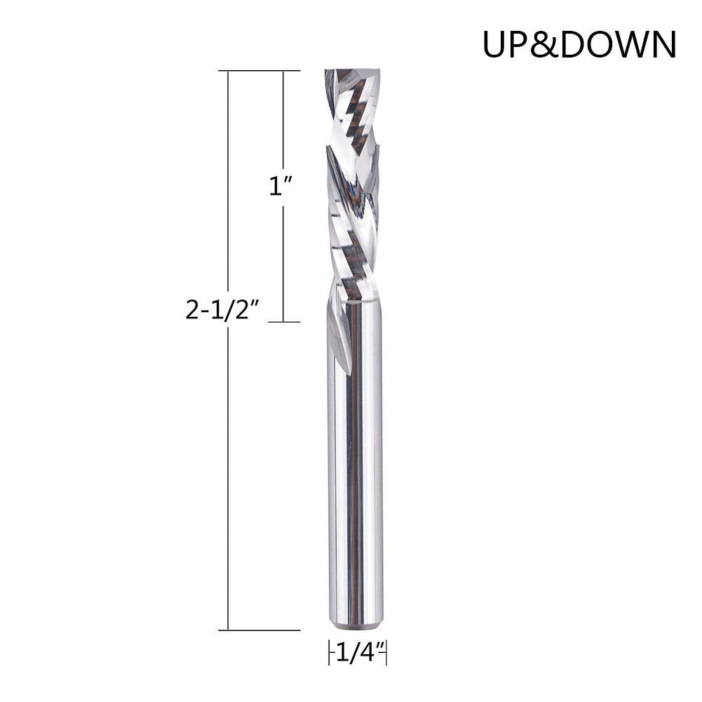 1/4 X 1 inch Carbide Spiral Router Bit with 1/4 inch Shank D2656
