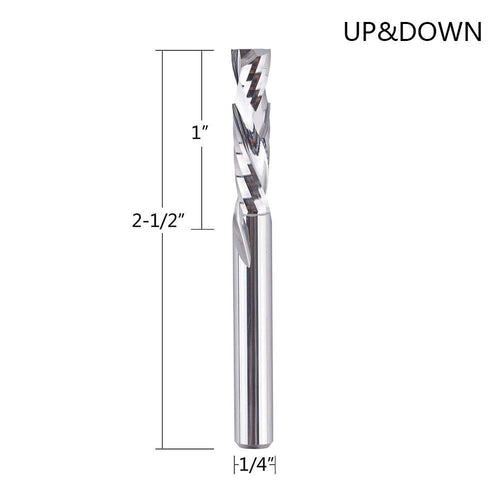 1/4 X 1 inch Carbide Spiral Router Bit with 1/4 inch Shank D2656