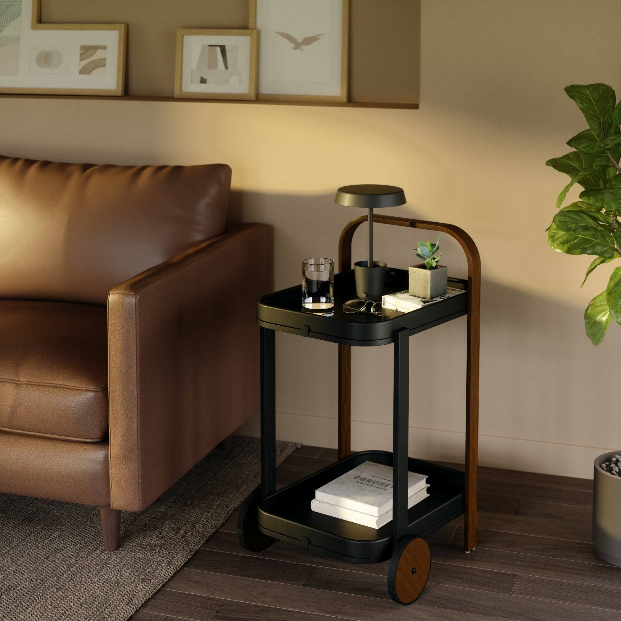 White-Natural Bar & Serving Cart G467136