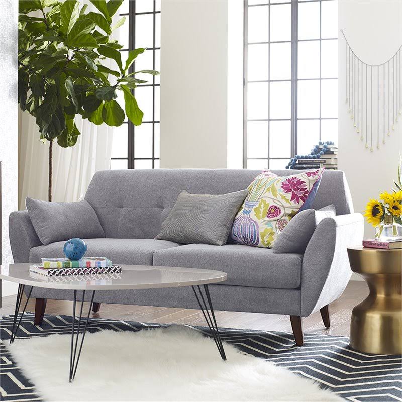 Fabric Loveseat in Light Gray R2810