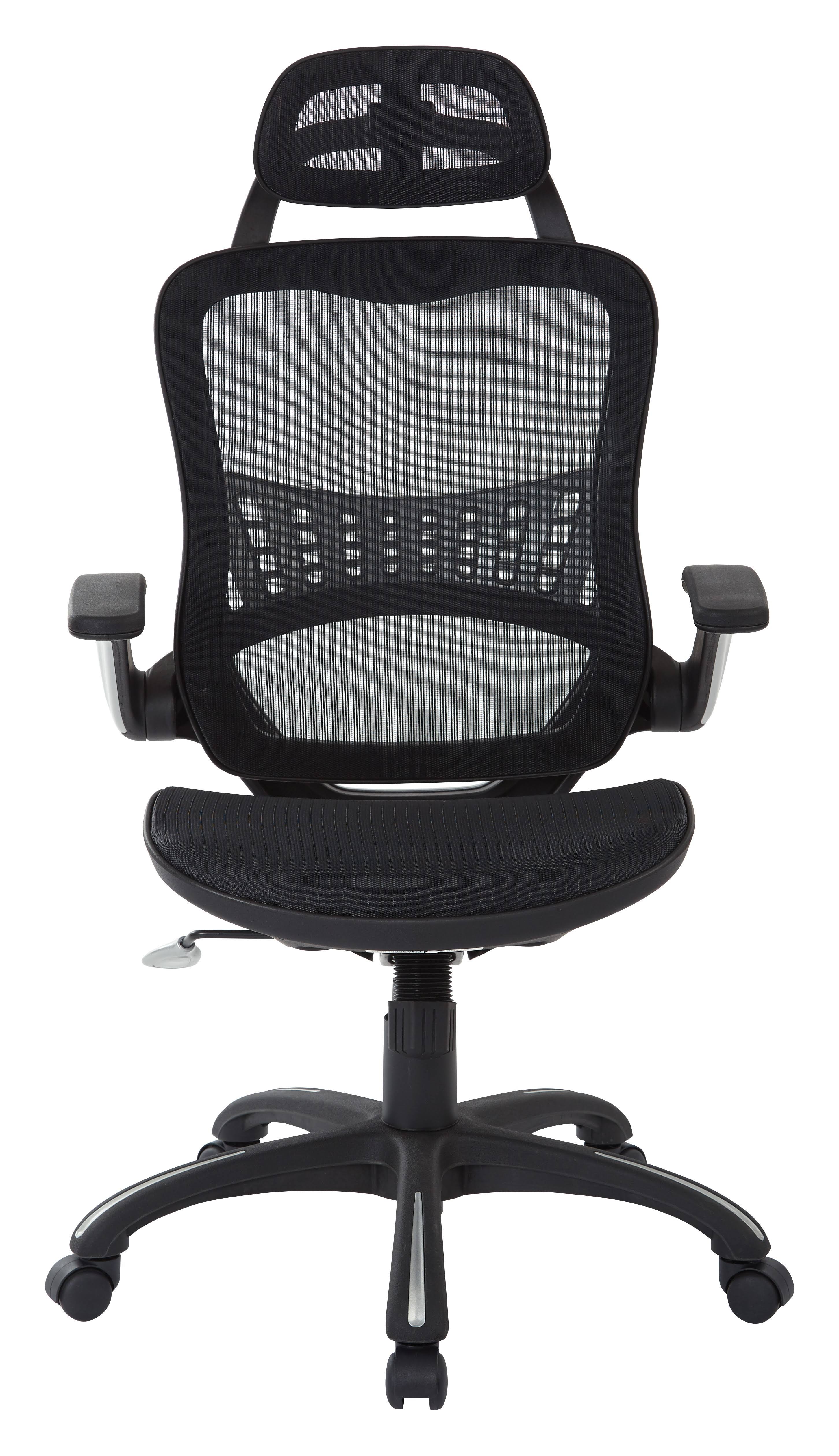 Black Vertical Chair with Nylon Arms and Headrest B309
