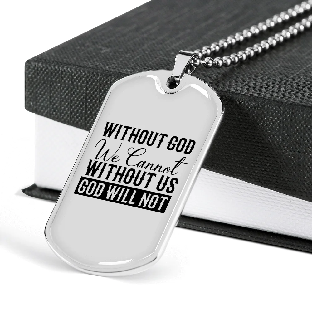 Christian Necklace Stainless Steel Dog Tag 24" Chain B174265