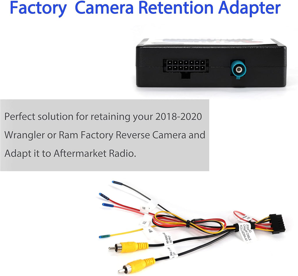 Retention Adapter for Jeep Wrangler JL JLU Dodge Ram 2018 2019 2020 Backup Camera Harness Interface V46314