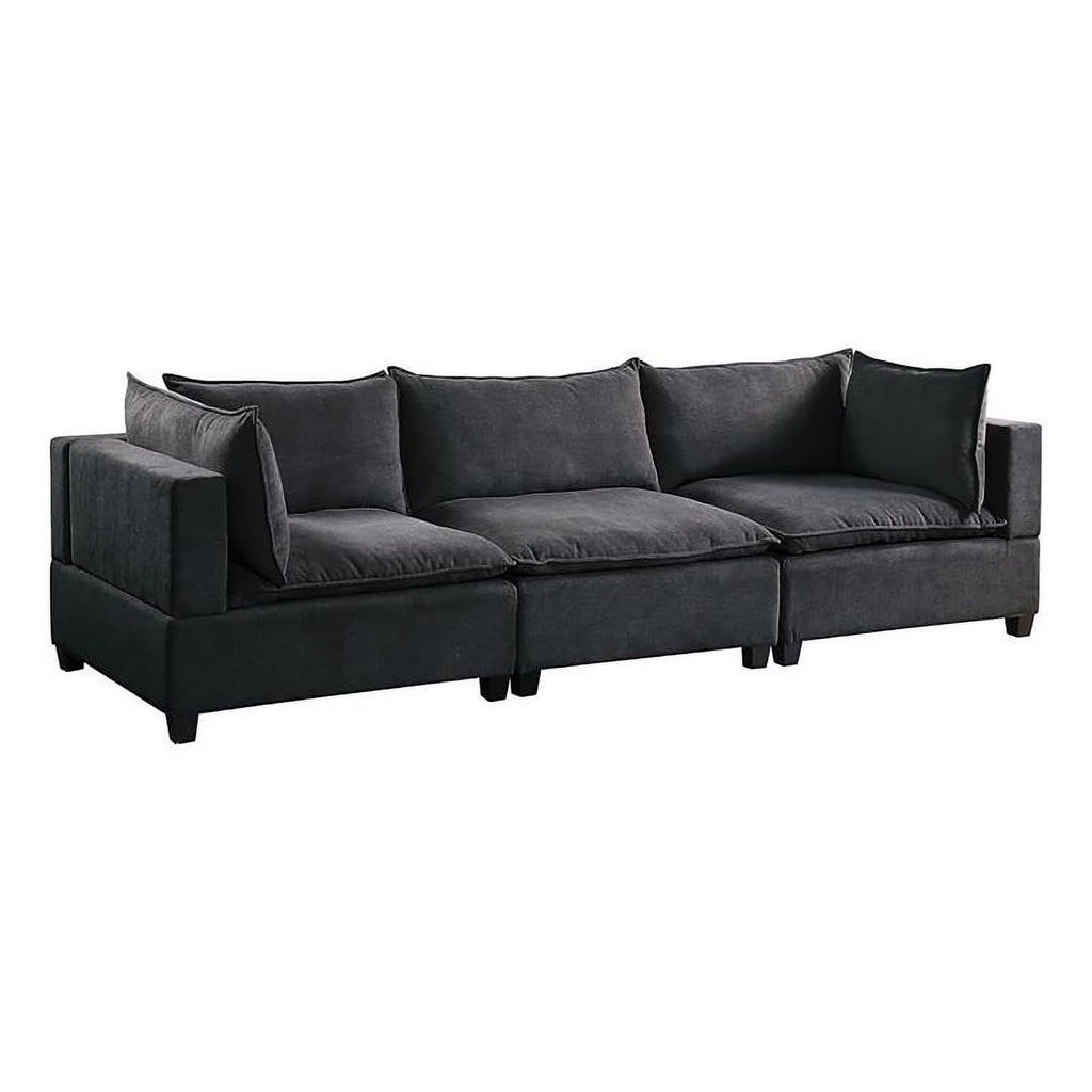 Dark Gray Fabric Down Feather Sofa Couch K4770