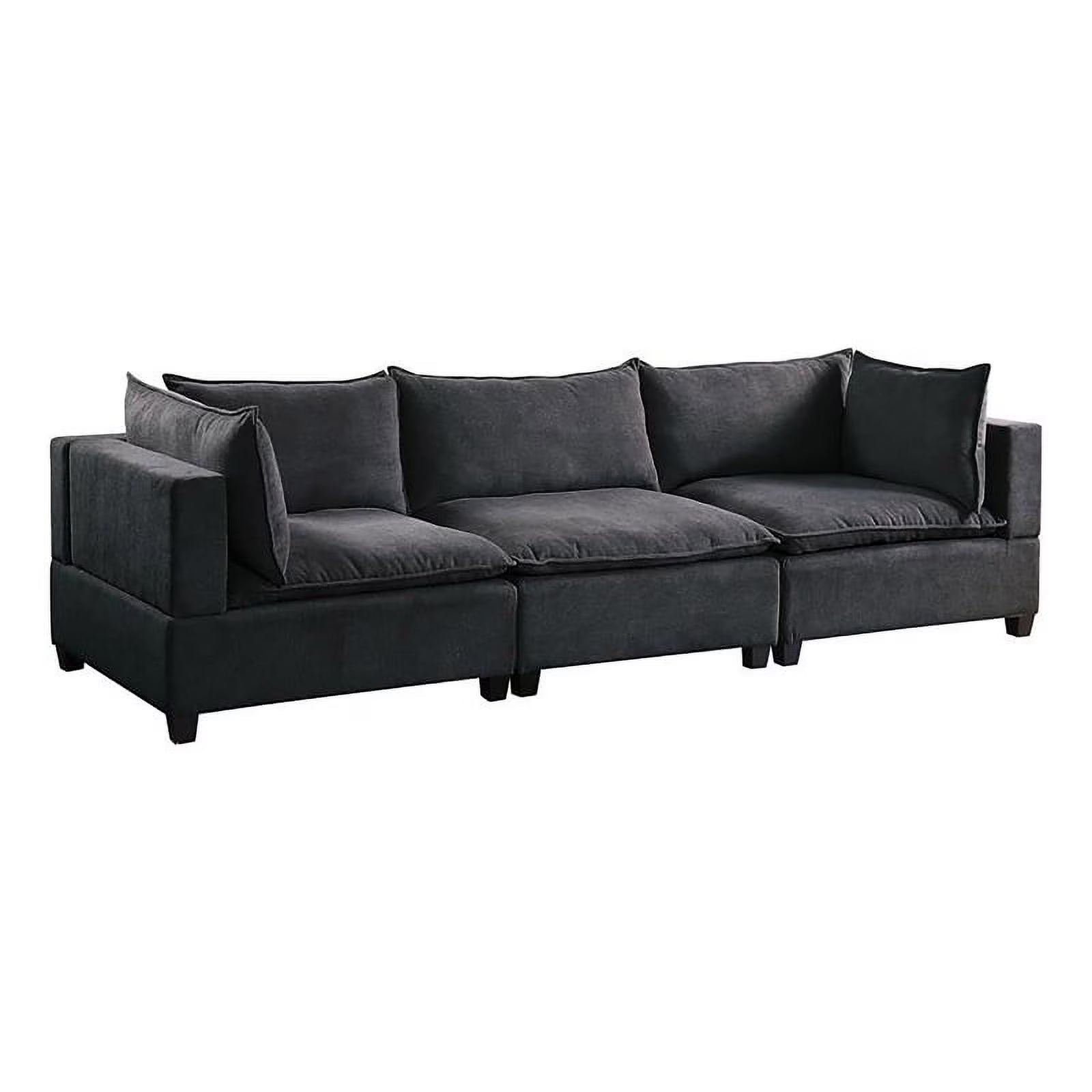 Dark Gray Fabric Down Feather Sofa Couch K4770