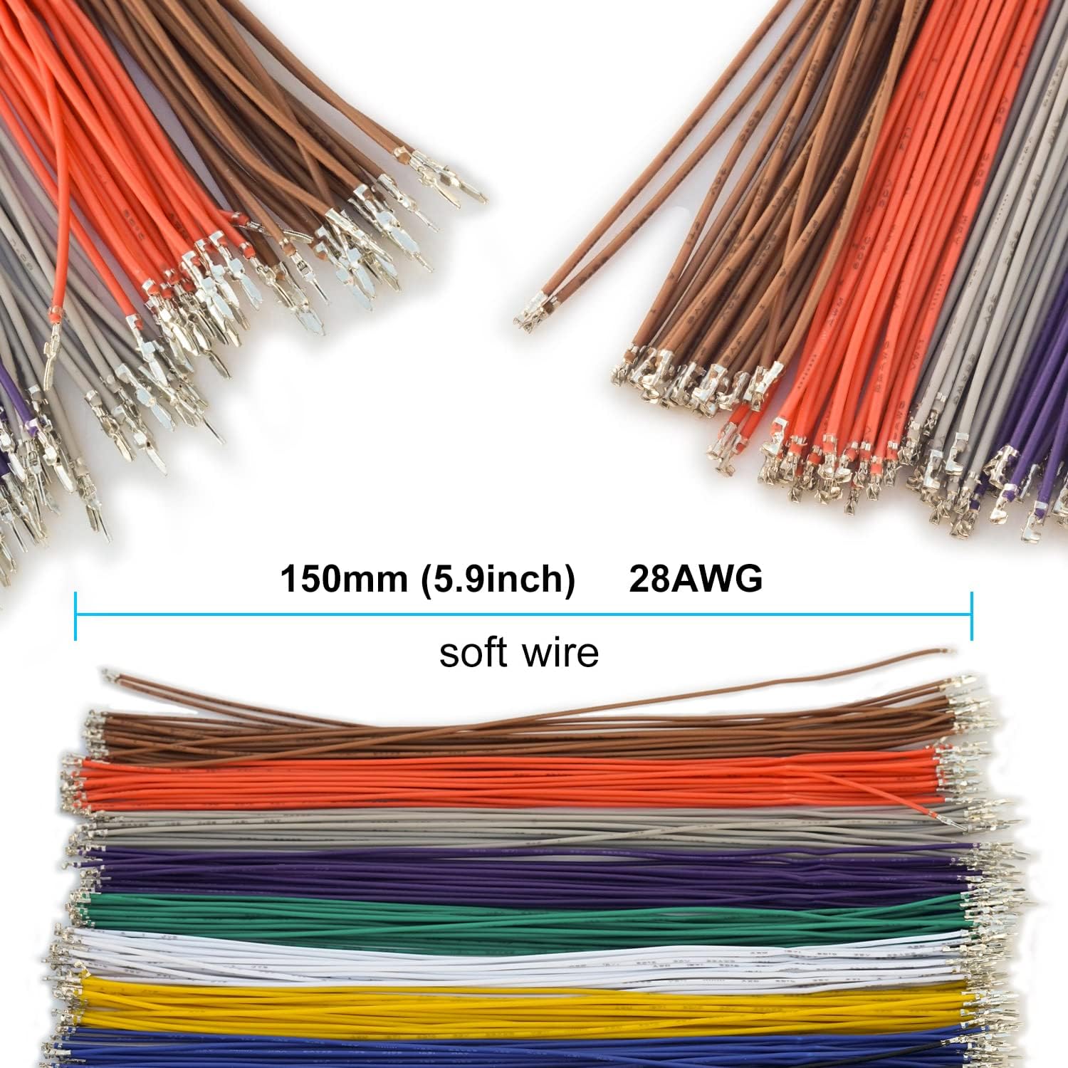 MX 1.25 Male Female Connector Kit with Pre-Crimped Cables, 240pcs Connectors and 200pcs 28AWG Cable R36828