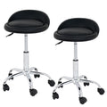 Set of Two Swivel Salon Stool Chair, Black H82235