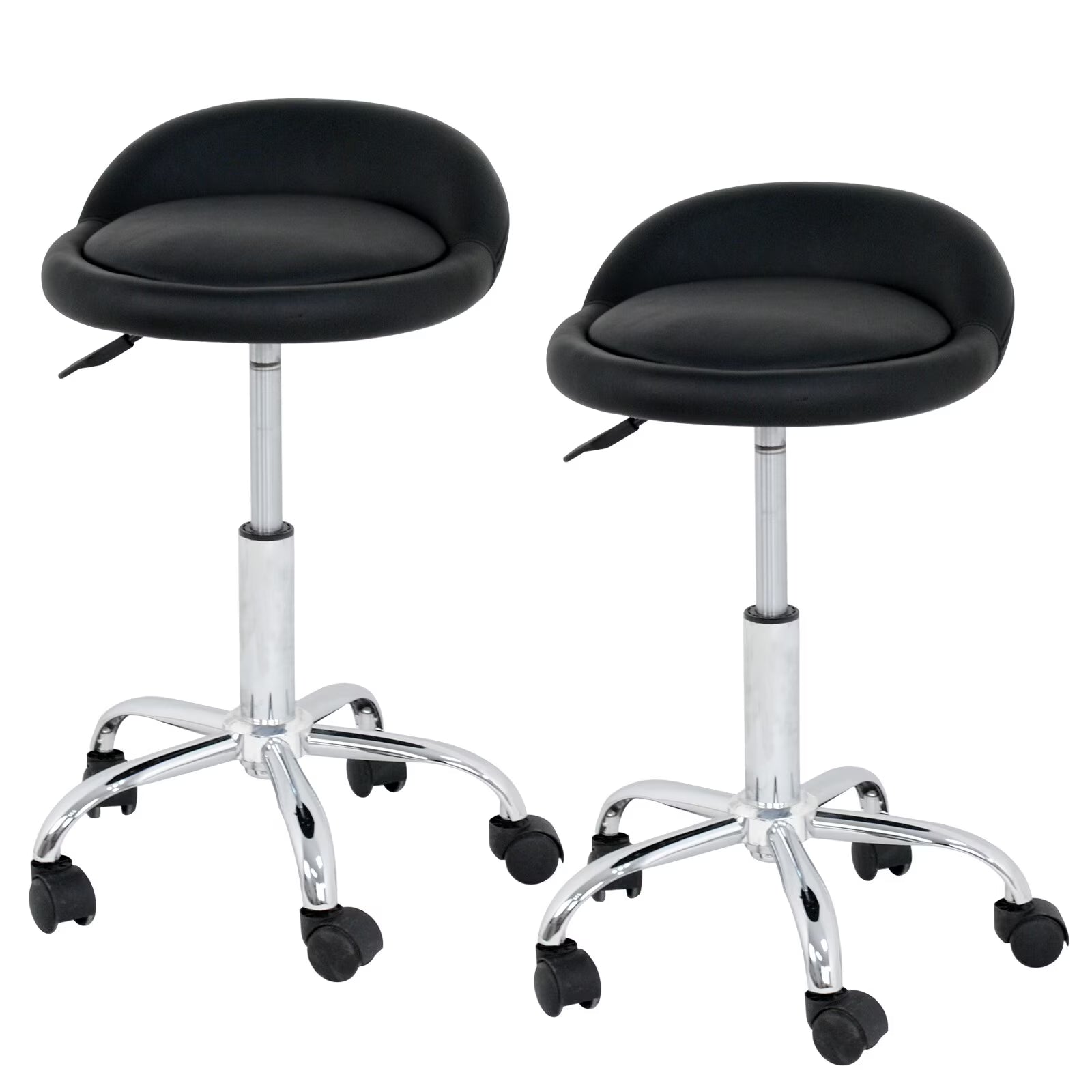 Set of Two Swivel Salon Stool Chair, Black H82235