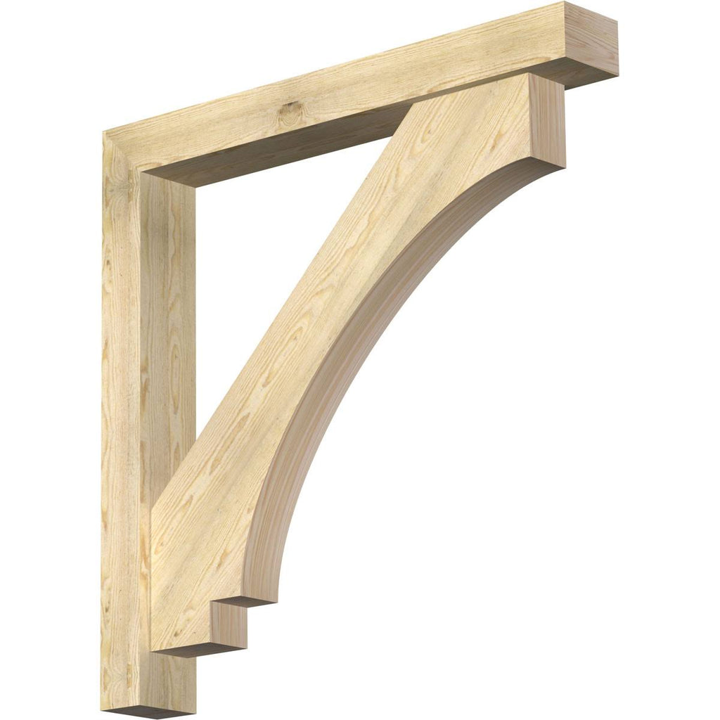 6x22W x 44x22D x 44x22H Rough Sawn Bracket with Offset Brace, Douglas Fir S5261