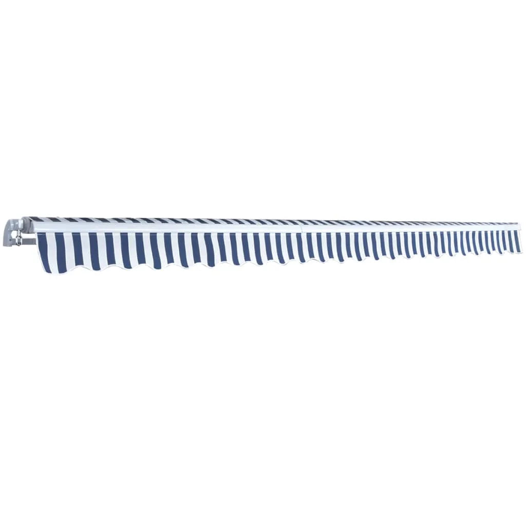 Folding Awning Manual Operated 196.9" Blue/White Z73064