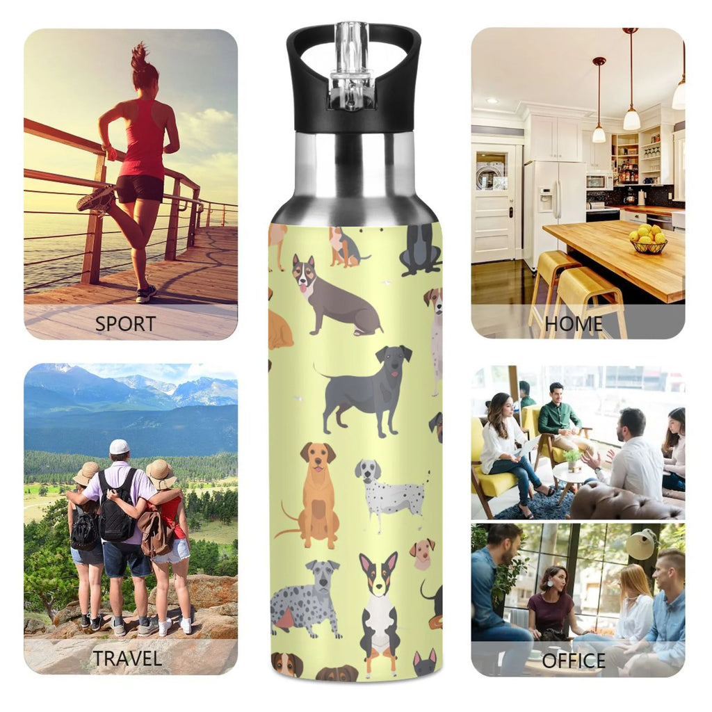 Cartoon Car Trucks Insulated Stainless Steel Water Bottle with Straw Lid 20 oz A254