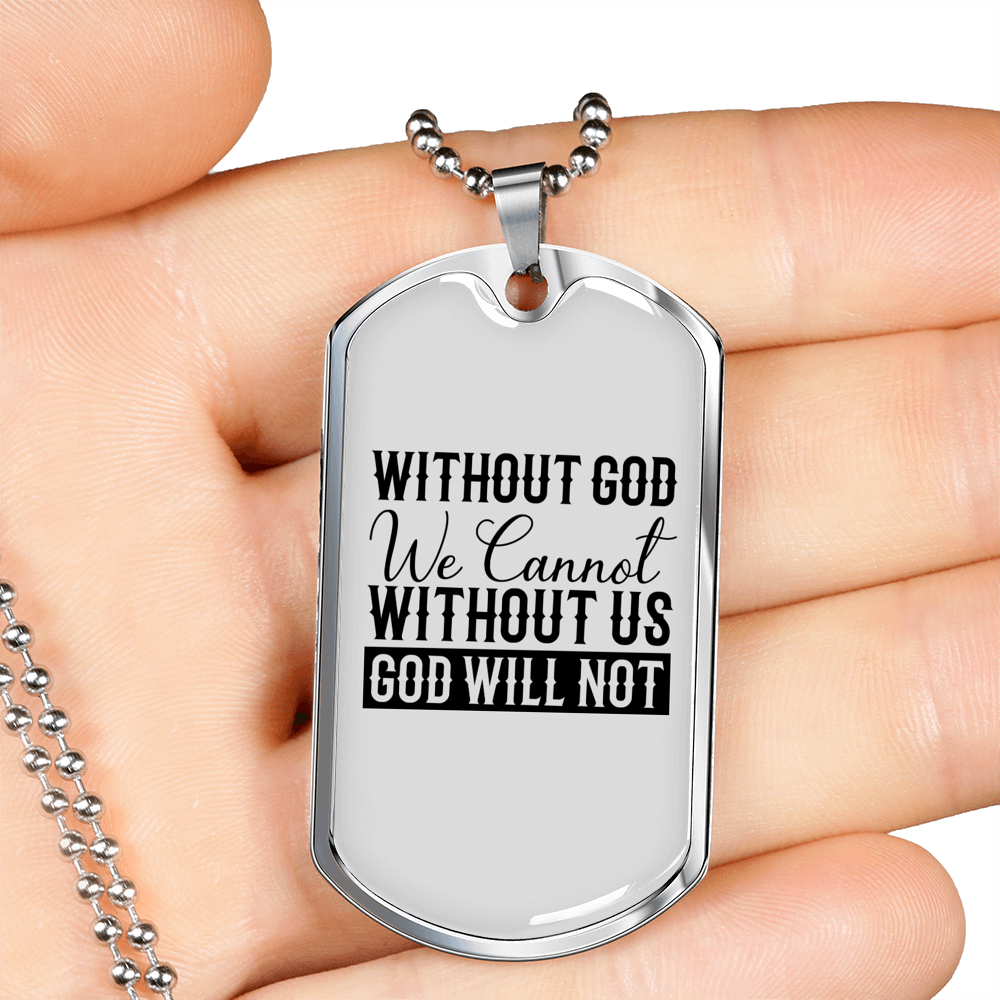 Christian Necklace Stainless Steel Dog Tag 24" Chain B174265