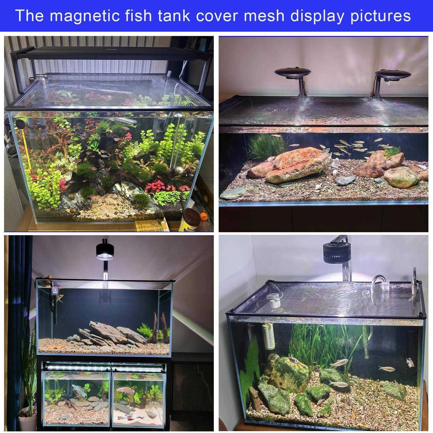 Magnetic Aquarium Cover Lid Fish Tank Lid Anti-Jumping Net Cover Mesh N741919