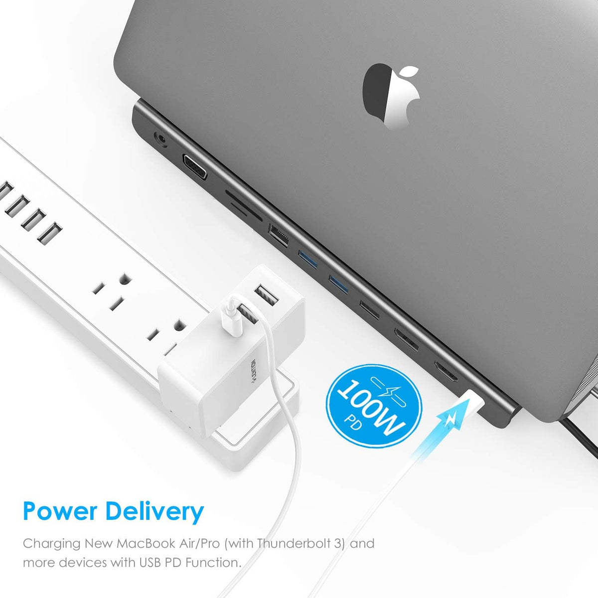 USB C Docking Station with 100W PD, 4K HDMI, DisplayPort, VGA, Ethernet, Card Reader, USB 3.0, Aux Adapter W750
