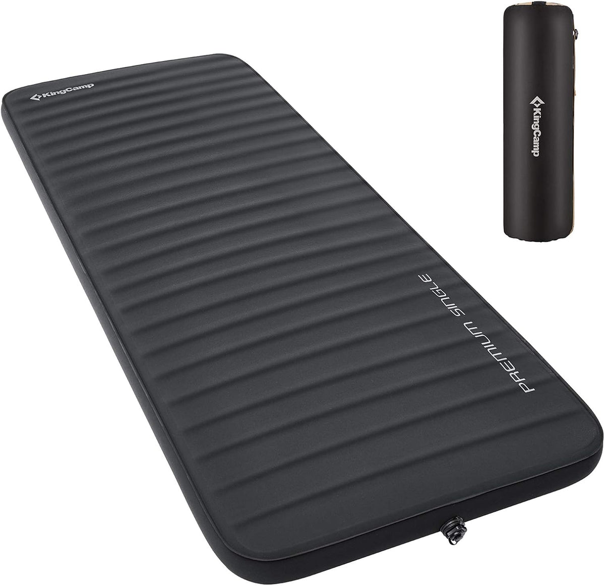 Black 3 Inch Self Inflating Sleeping Pad XL Foam Camping Air Mattress X991860