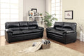 Black 2pc Faux Leather Sofa Loveseat Set M701