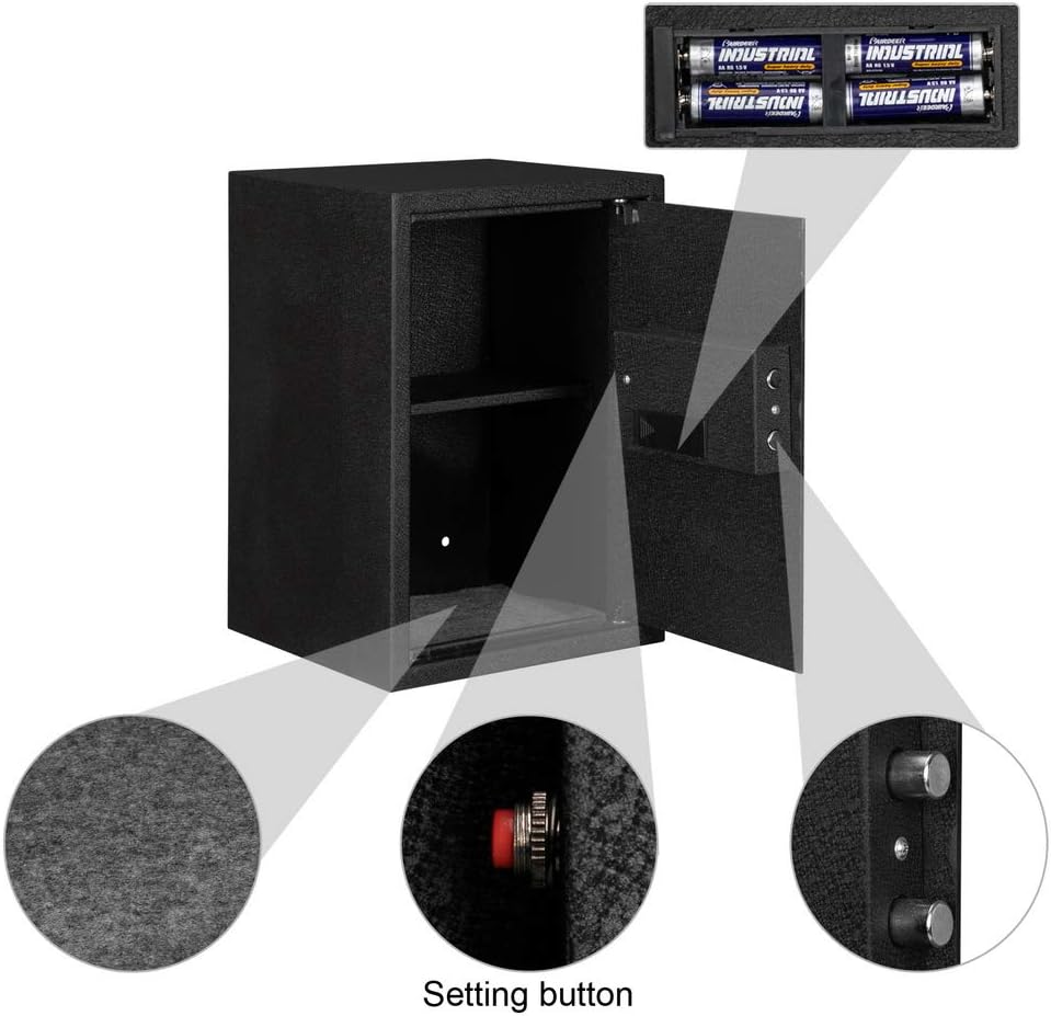 Large Steel Home Security Safe with Programmable Electronic Keypad, 1.8 Cubic Feet, Black N223957
