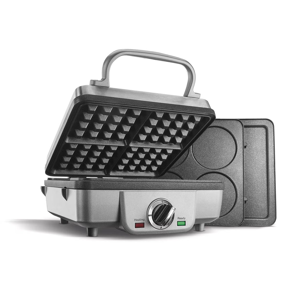 Belgian Waffle Maker with Pancake Plates Silver I8261