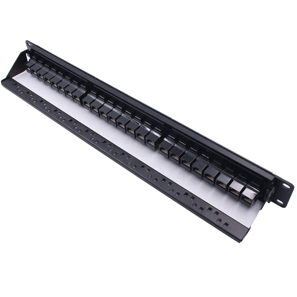 24 Port CAT6 Pass Through Coupler Patch Panel with Back Bar Y14479