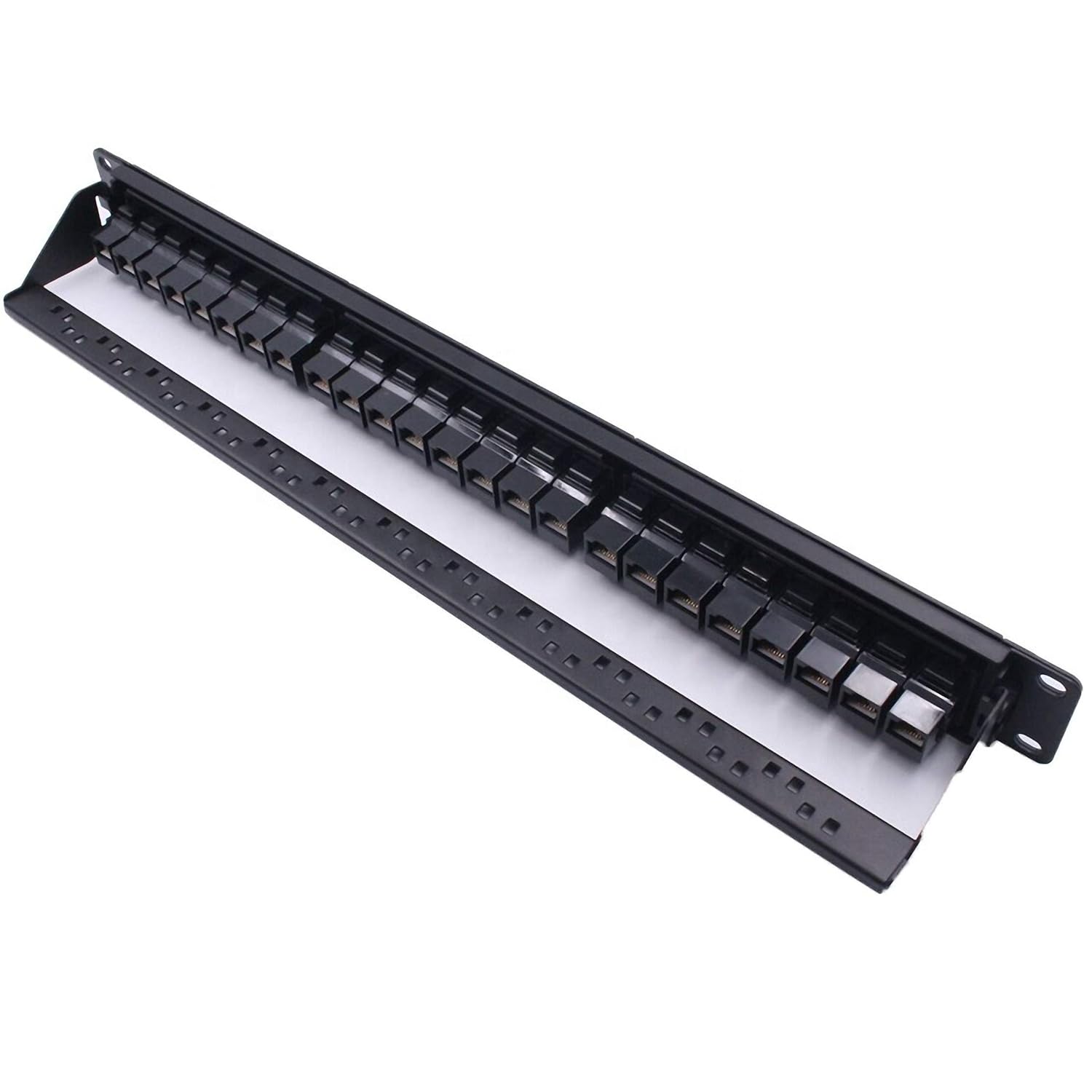 24 Port CAT6 Pass Through Coupler Patch Panel with Back Bar Y14479