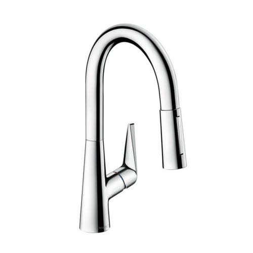 Chrome Single Lever Kitchen Faucet with Pull-Out Spray D96507
