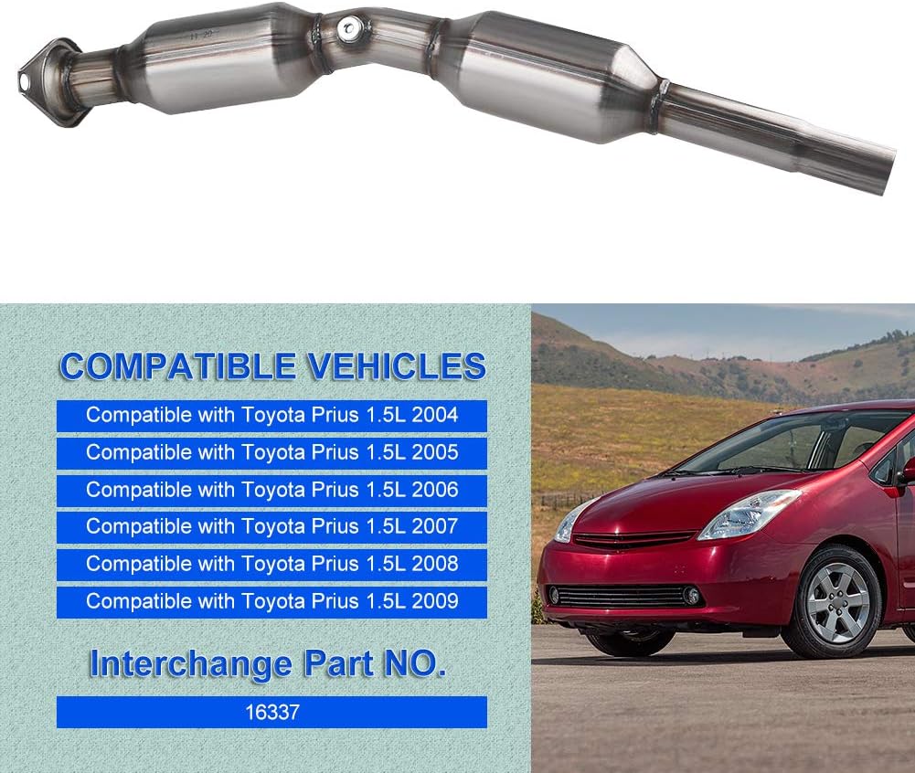 Catalytic Converter for Toyota Prius 1.5L 2004-2009, Direct-Fit Stainless Steel W6228