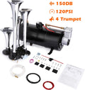 150DB 4 Trumpet Train Air Horn Kit with 120 PSI Air Compressor H58248