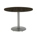 Round Top Table, Espresso, Silver Base B332