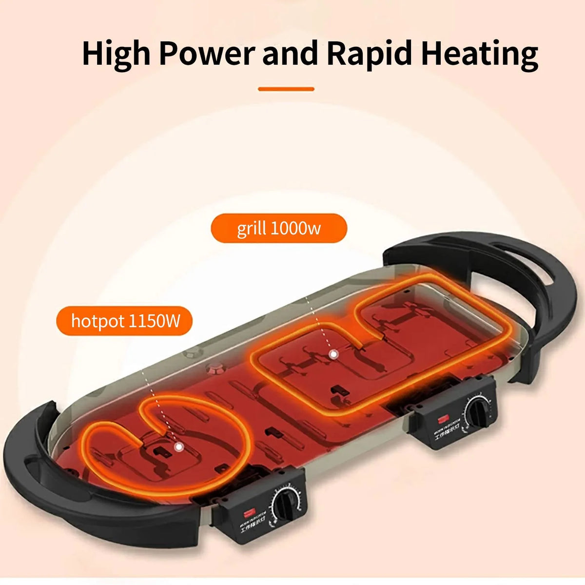 3.6L Electric Grill Hot Pot V555
