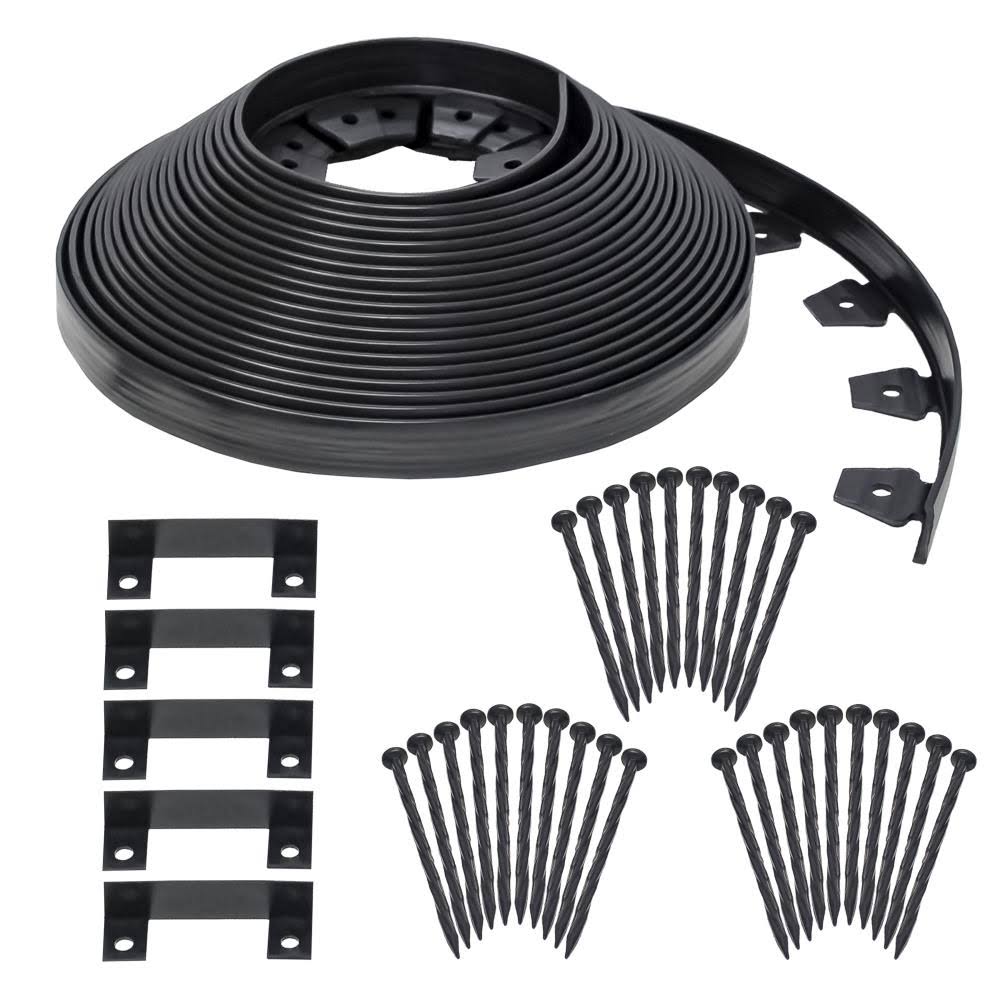 Black Plastic Landscape Edging Roll Y84026