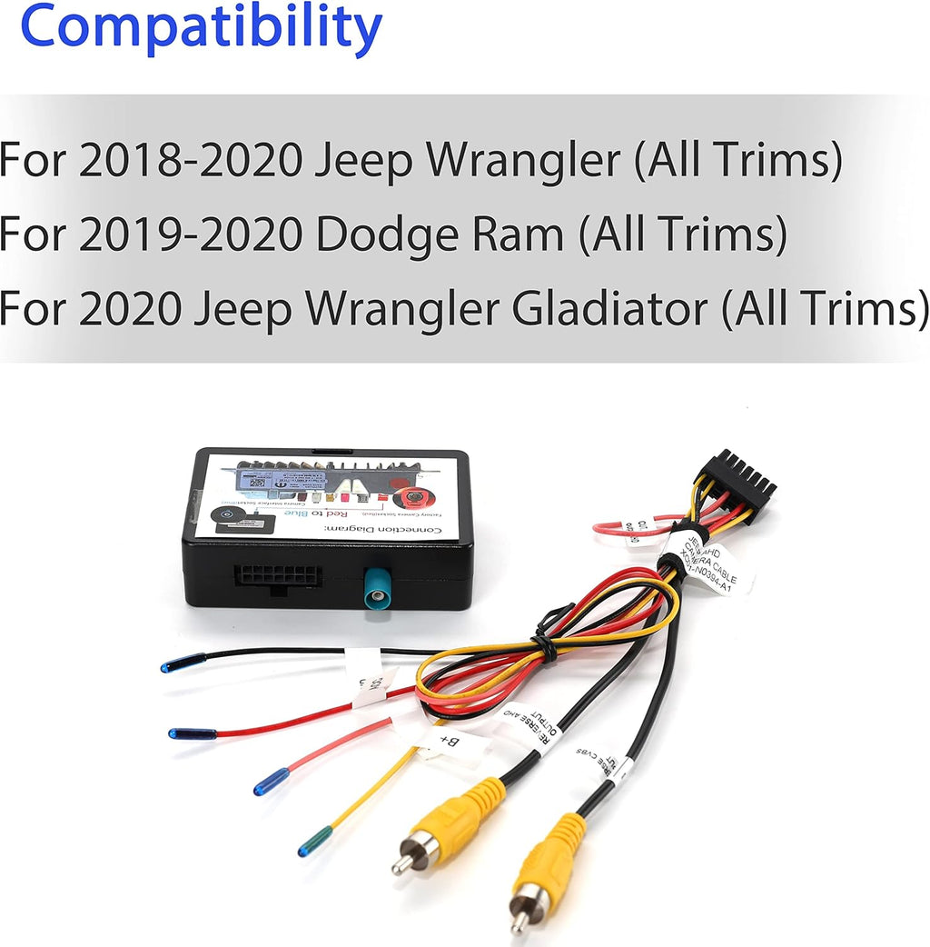 Retention Adapter for Jeep Wrangler JL JLU Dodge Ram 2018 2019 2020 Backup Camera Harness Interface V46314