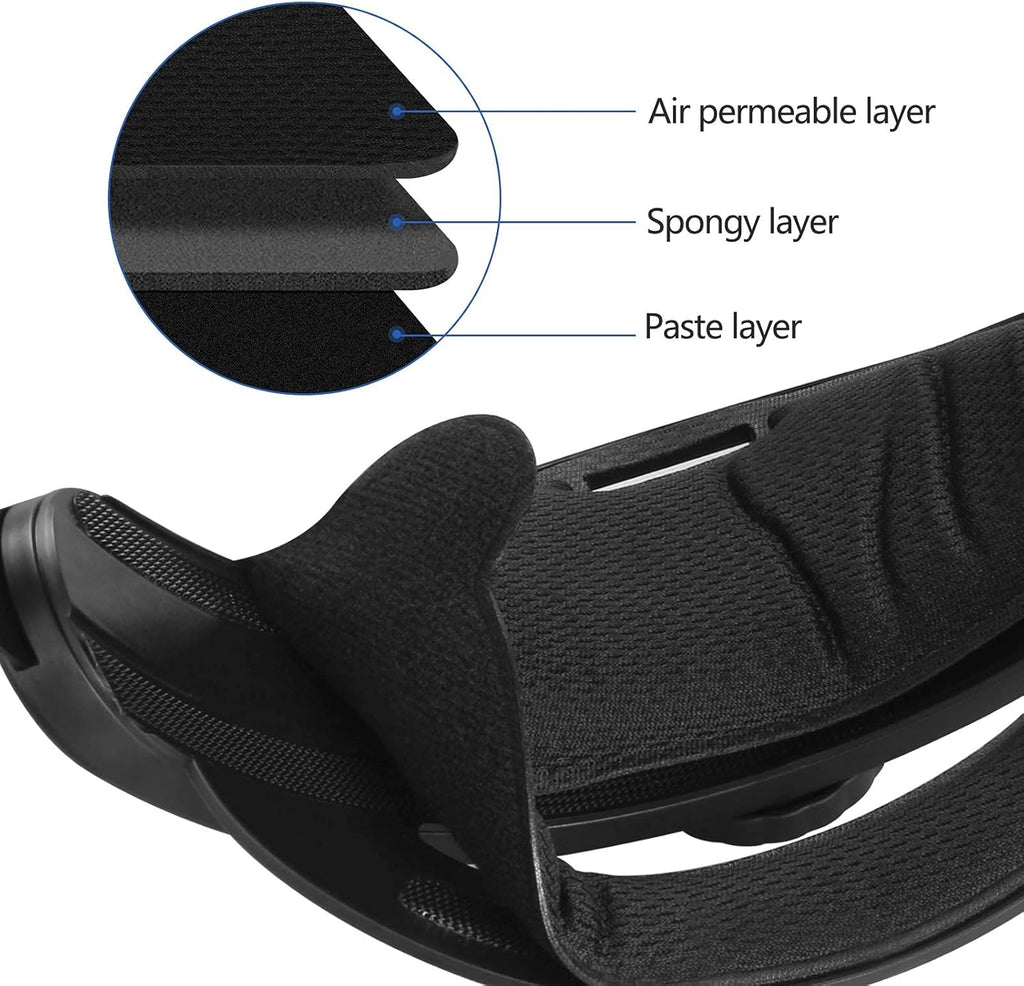 5-IN-1 VR Head Strap Kit with Face Cover, Controllers Cover, Cool Black H4305