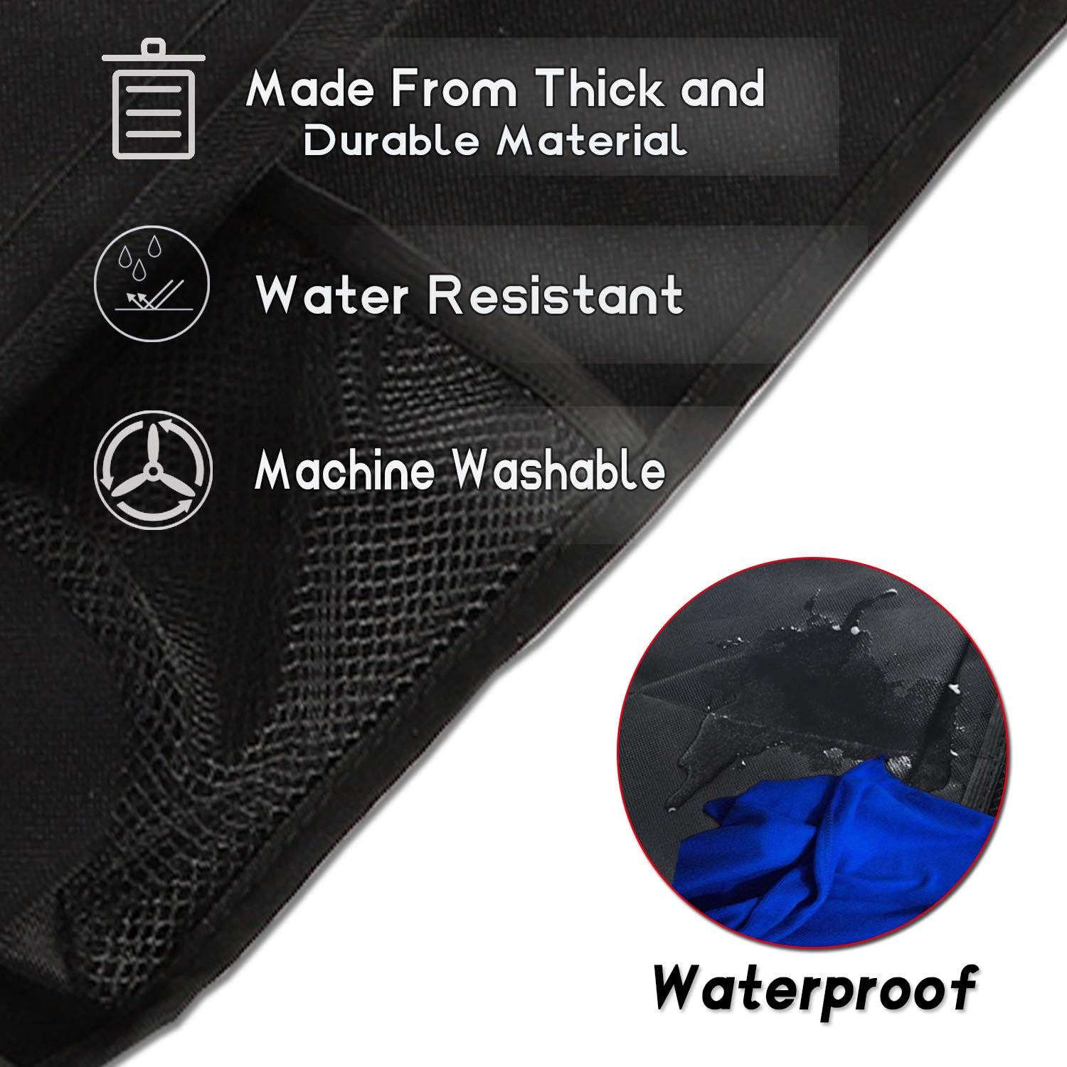 4PCS Car Seat Protector Set Tablet Holder Kick Mat Cover Backseat Organizer I6497