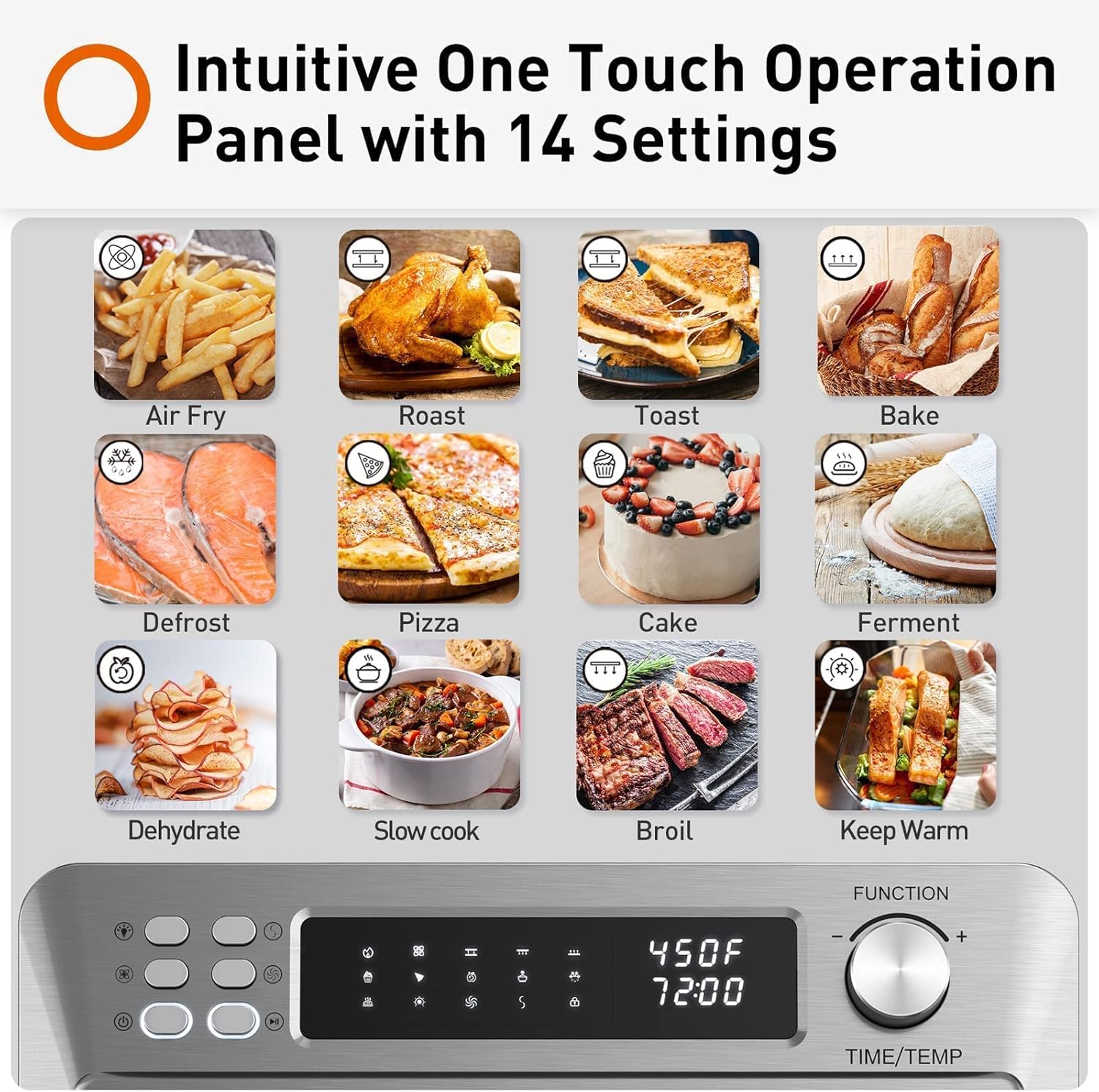 25QT 1700W Brushed Stainless Steel Air Fryer Toaster Oven X32392