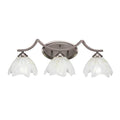 3 Light Bath Bar with Gold Ice Glass X647376