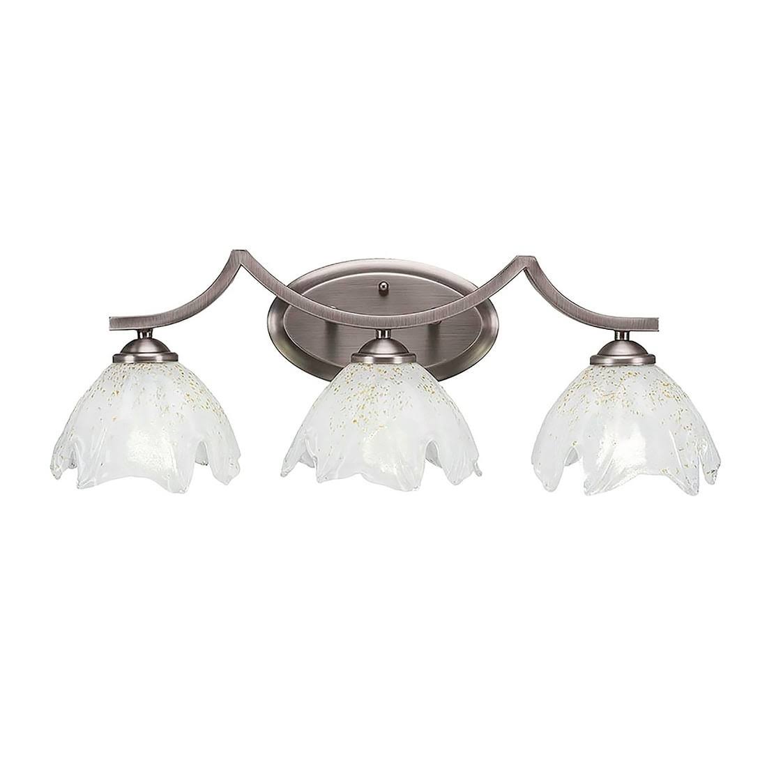 3 Light Bath Bar with Gold Ice Glass X647376