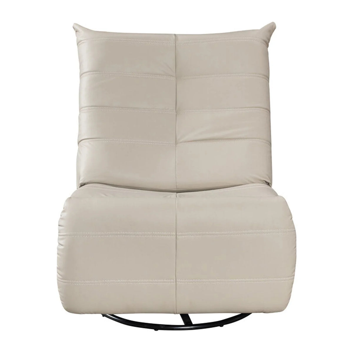 Beige Faux Leather Swivel Glider Recliner M9196