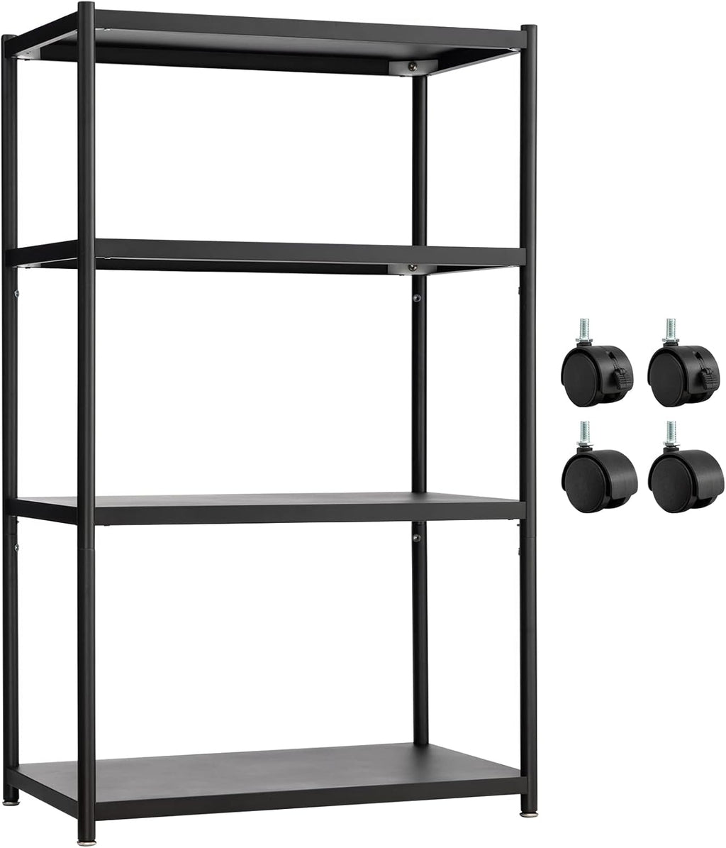 27.5 Inch 4 Tire Metal Wire Storage Shelf Black Utility Rack, Pack of 2 C262016