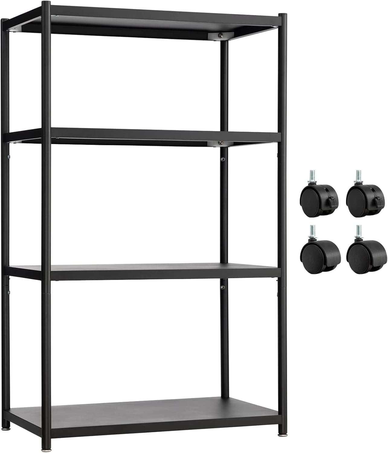 27.5 Inch 4 Tire Metal Wire Storage Shelf Black Utility Rack, Pack of 2 C262016