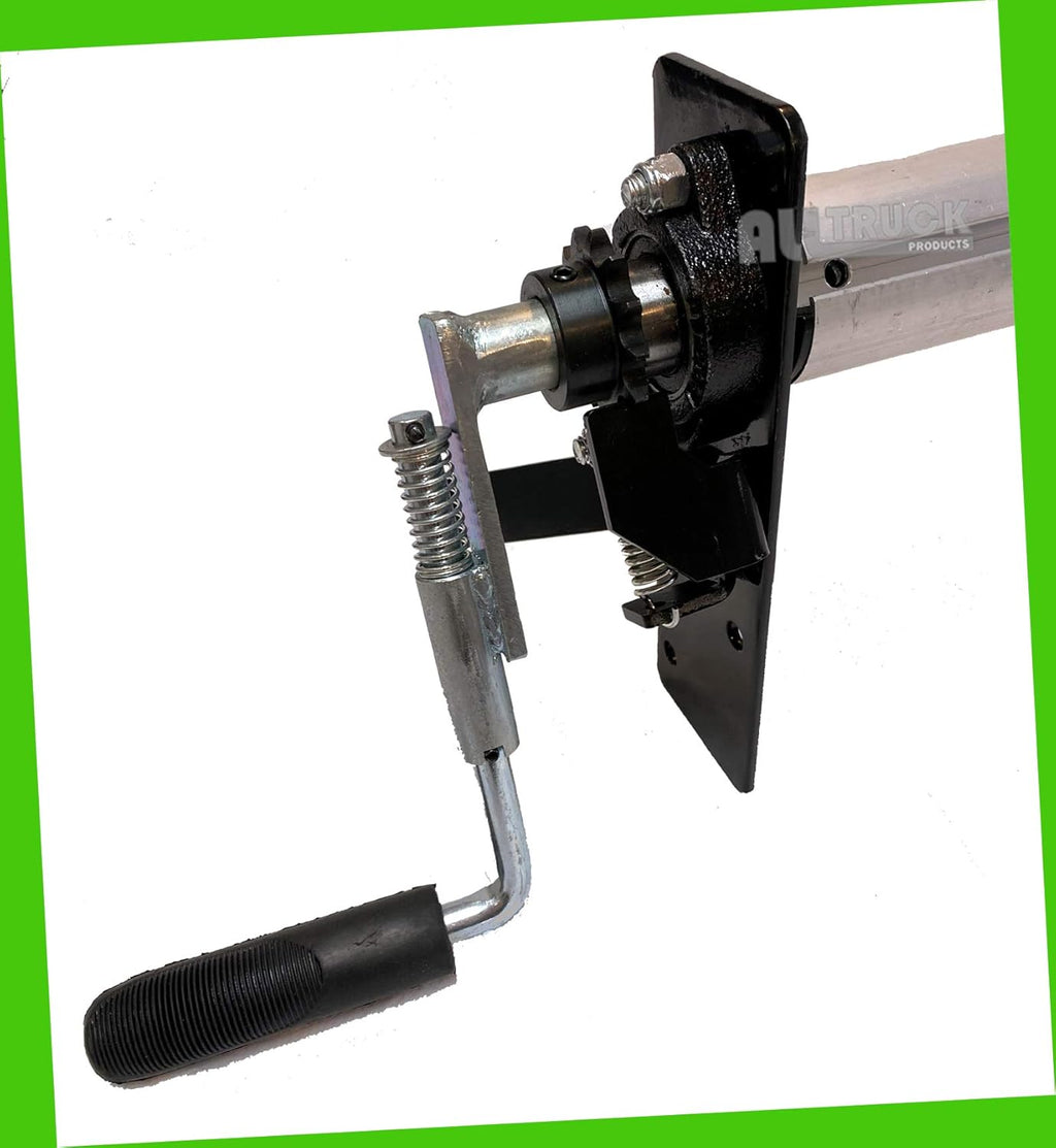 Manual Hand Crank Cab Level Truck & Trailer Tarp Roller Kit with PVC Mesh Tarp (6' x 16') O50052