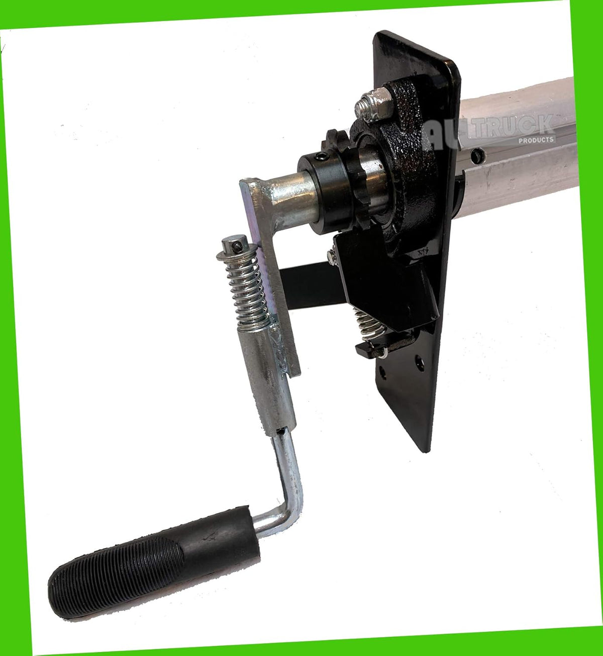 Manual Hand Crank Cab Level Truck & Trailer Tarp Roller Kit with PVC Mesh Tarp (6' x 16') O50052