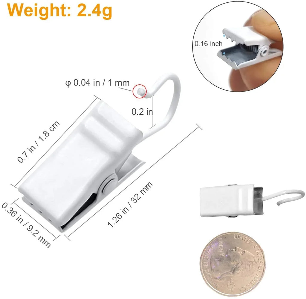 100 Pack Stainless Steel Curtain Clips C647