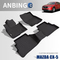 Black Waterproof Heavy Duty TPE Car Floor Mats Full Set P8207