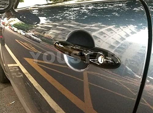 Door Handle Cover with Push Button Gloss Black Pack of 2 A4328