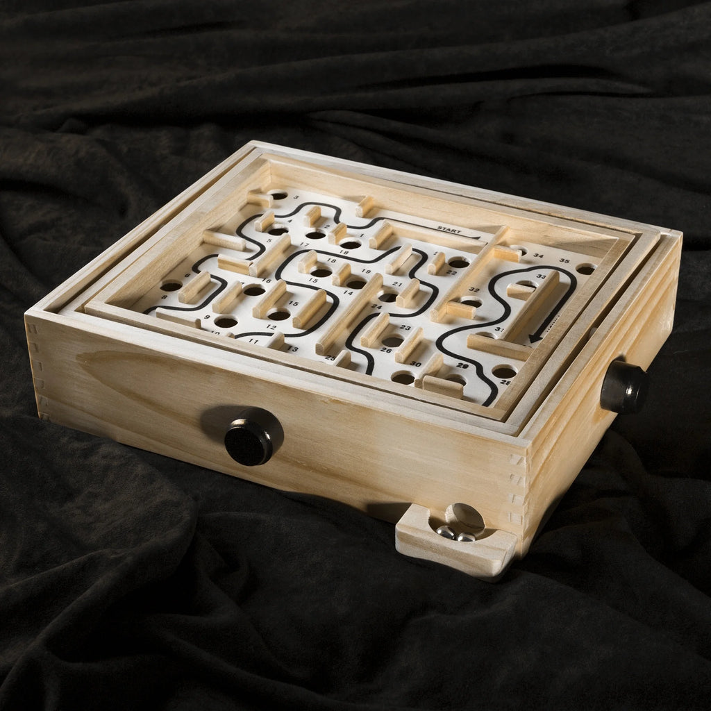 Wooden Maze Game with Two Steel Marbles C9891