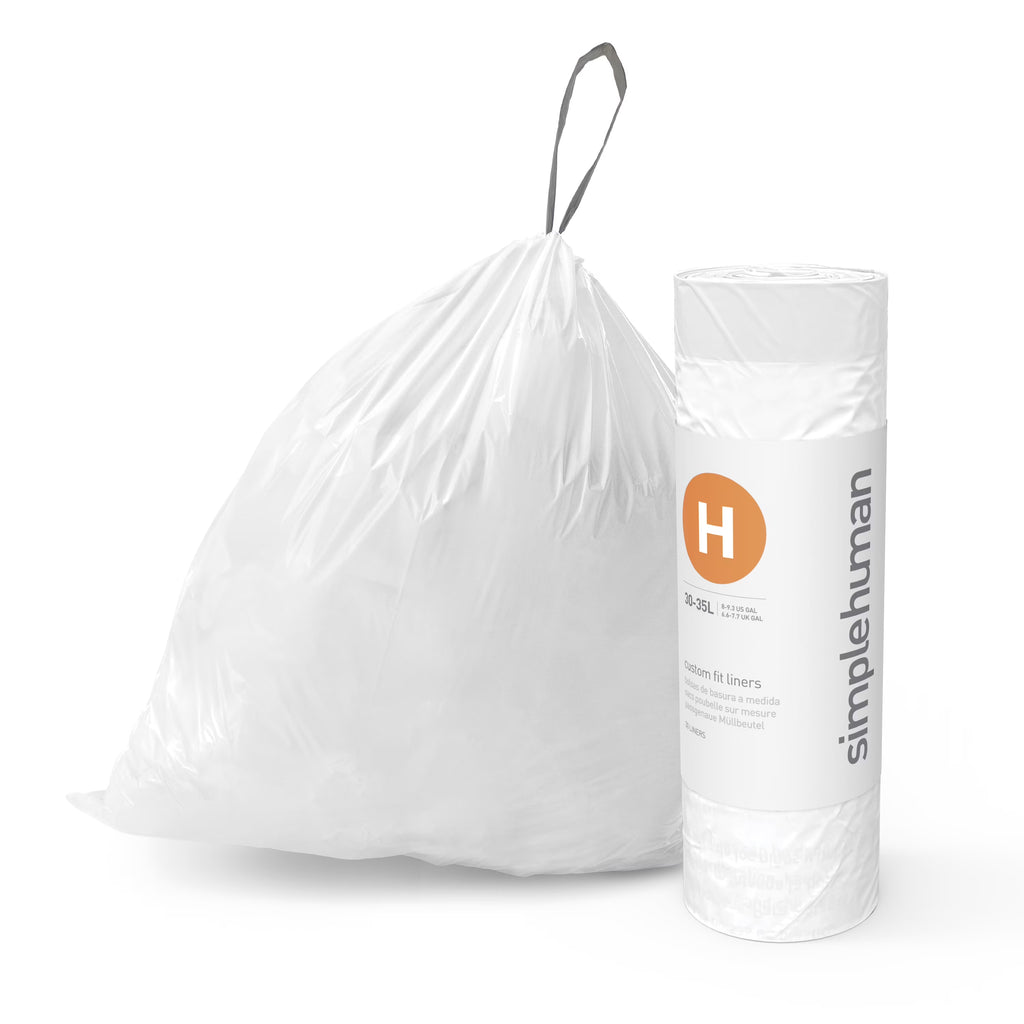 240 Roll Pack 35 Liter 8 Gallon White Drawstring Trash Bags R977809