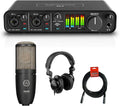 4x4 USB Audio Interface with Condenser Mic, Studio Monitor Headphones & XLR Cable Bundle X704237