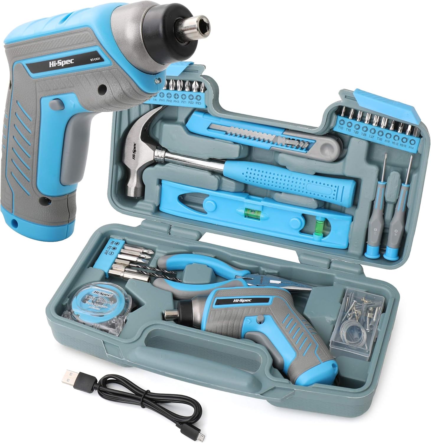 35 Piece Pink USB Electric Power Screwdriver & DIY Tool Kit Q51150