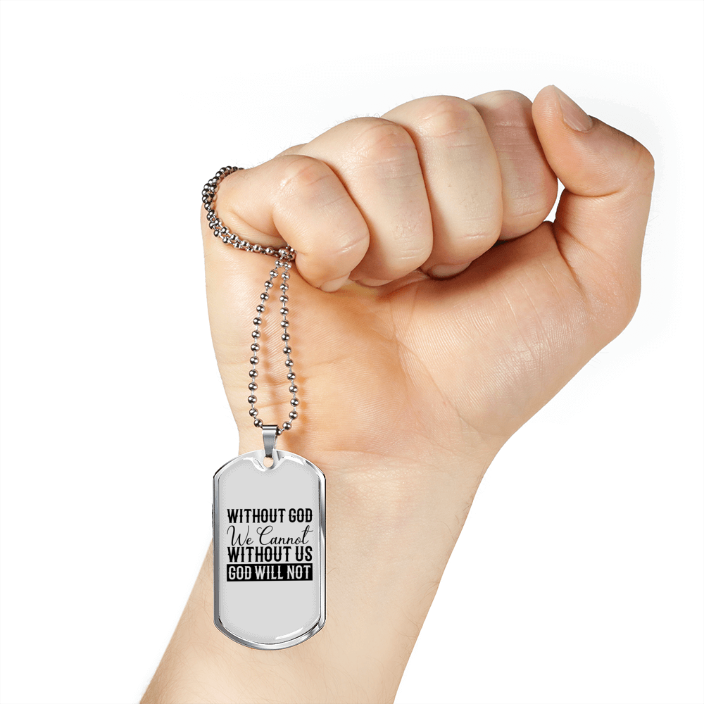 Christian Necklace Stainless Steel Dog Tag 24" Chain B174265